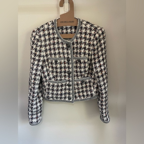 VERONICA BEARD CIRTANE HOUNDSTOOTH TWEED JACKET - Picture 6 of 12